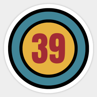 The number 39 - thirty nine - thirty ninth - 39th Sticker